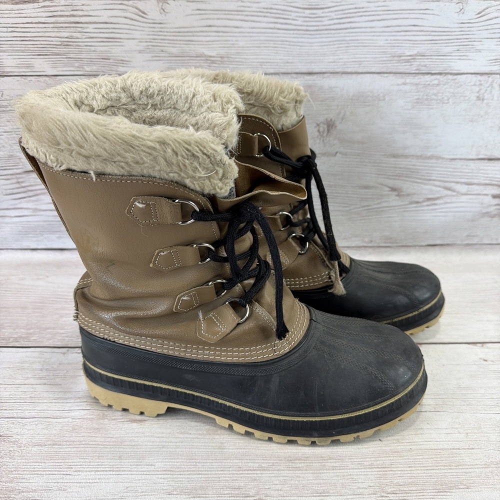 Sorel Boots Kauffman Canada Polar Winter Wool Leather Steel Shank USA Made Sz 9